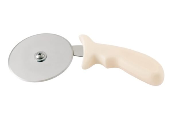 4' Pizza Cutter, White Polypropylene Handle - Image 2
