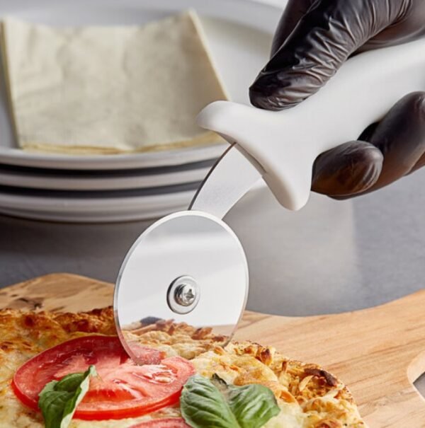 2' Pizza Cutter, White Polypropylene Handle