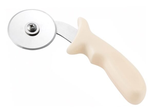 2' Pizza Cutter, White Polypropylene Handle - Image 2