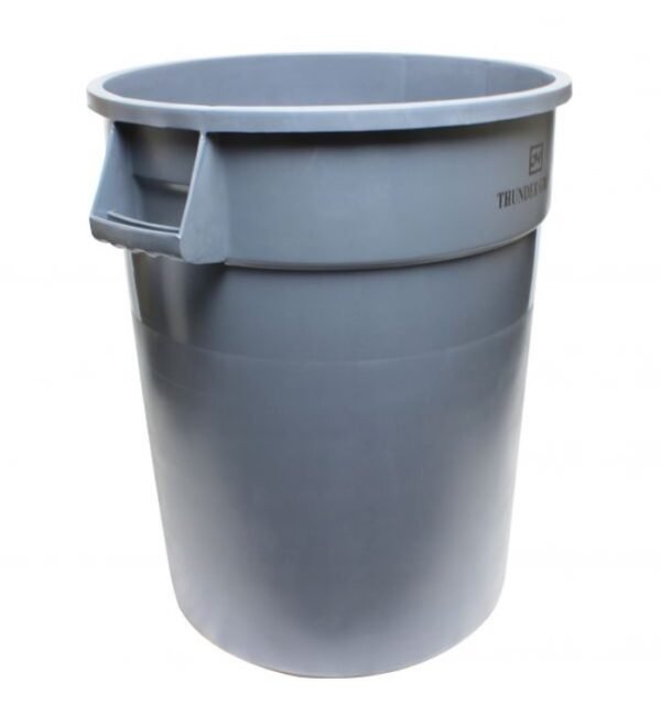 TRASH CAN, 44 GALLON, PLASTICS, GREY