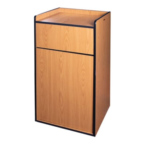 35 Gallon Trash Can Natural-Wood Color