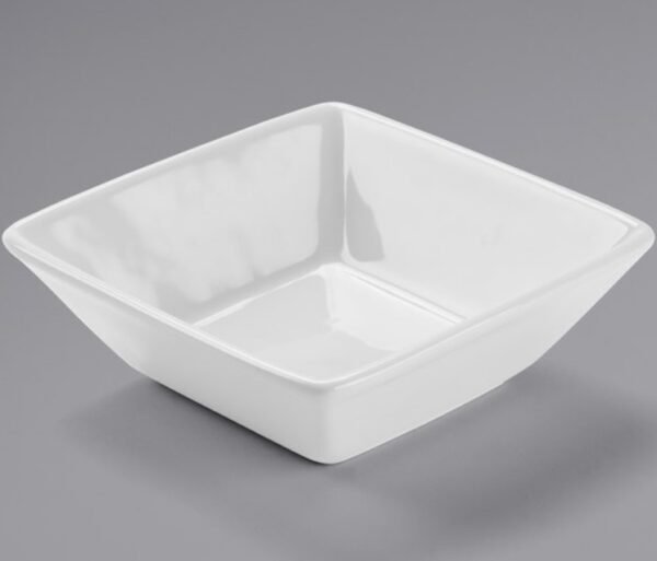Tuxton GSP-531 TuxTrendz Santorini 25 oz. Bright White Square China Bowl - 12/Case - Image 2