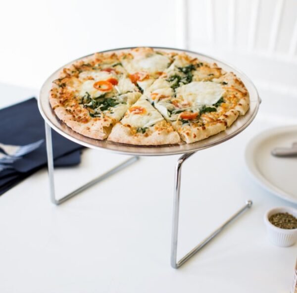 Chrome Metal Pizza Stand