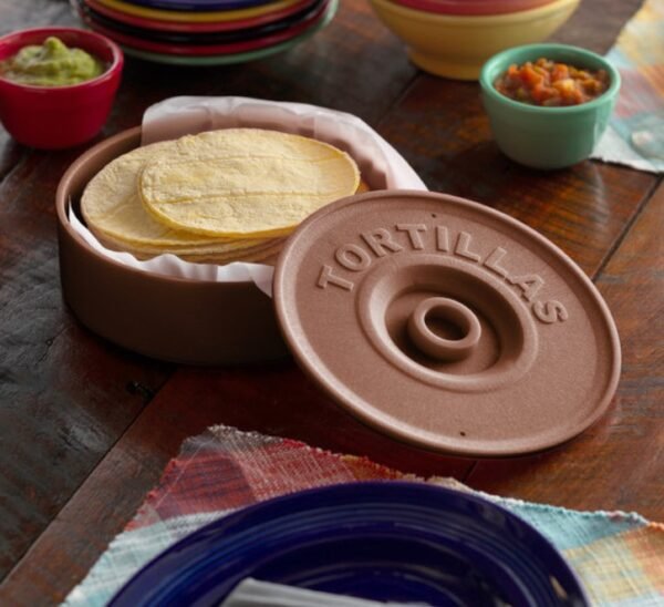 PLASTIC TORTILLA WARMER, TERRA COTTA COLOR / 8-1/2