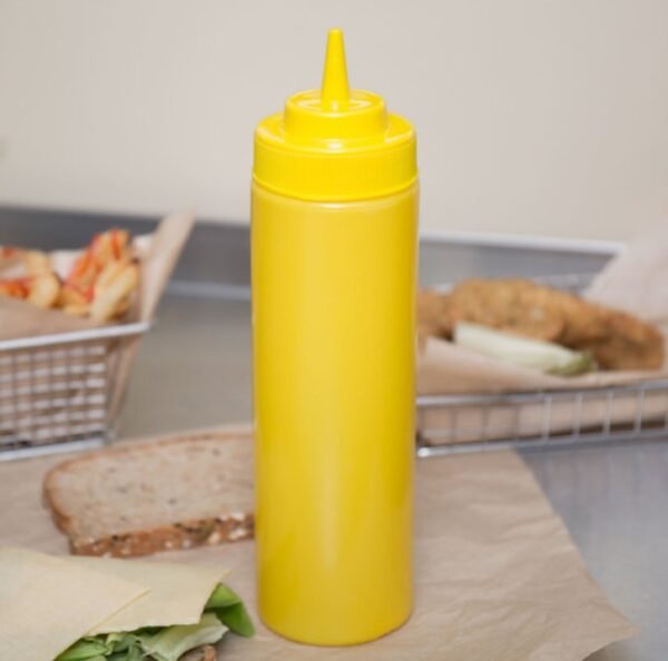24 OZ WIDE-MOUTH SQUEEZE BOTTLE, YELLOW (6PK)