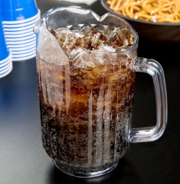 64 OZ WATER PITCHER, THREE SPOUTS, CLEAR COLOR