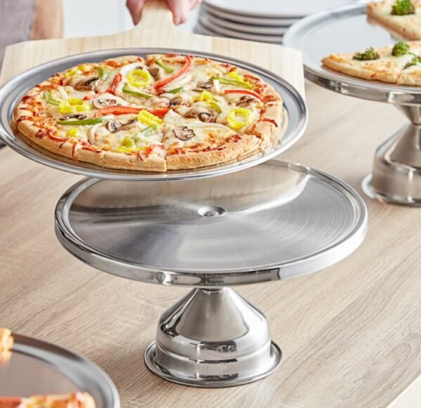 13" Stainless Steel Cake / Pizza Stand with Mirror Finish - Image 2