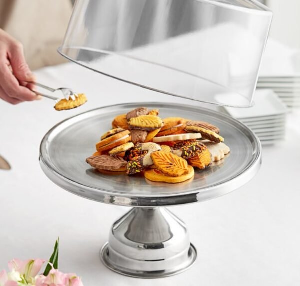 13" Stainless Steel Cake / Pizza Stand with Mirror Finish - Image 3
