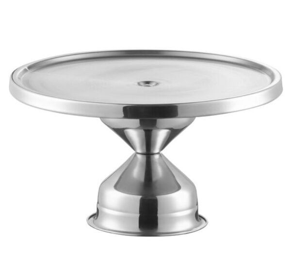 13" Stainless Steel Cake / Pizza Stand with Mirror Finish - Image 4