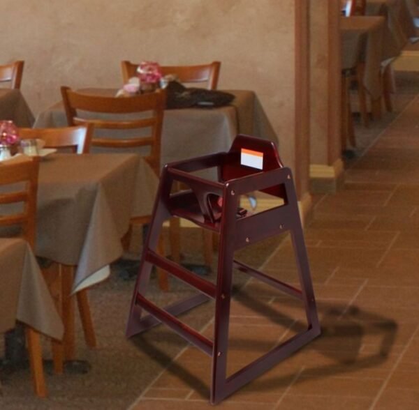 MAHOGANY WOOD FINISHED CHILDREN HIGH CHAIR - Image 4